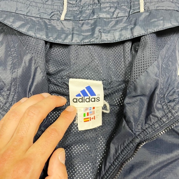 Vintage Adidas Logo Embroidered Navy Waterproof 1/4 Zip Hooded Coat
Size Large - Picture 4 of 4